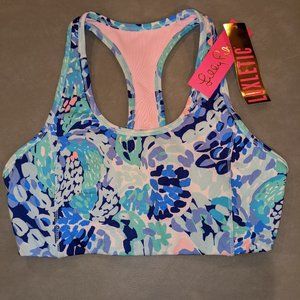 Lilly Pulitzer Teegan Sports Bra S Turquoise NWT